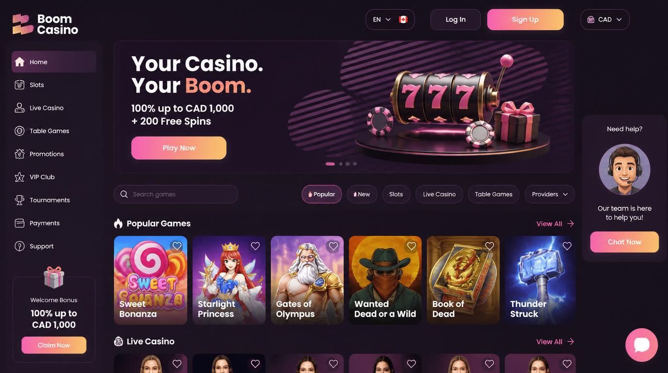 Boom Casino Canada: App Review and Player Experience